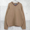ポロ ラルフローレン ロゴ 刺繍 Vネック ニット ブラウン