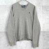Polo Ralph Lauren 徽标刺绣 V 领针织衫 灰色