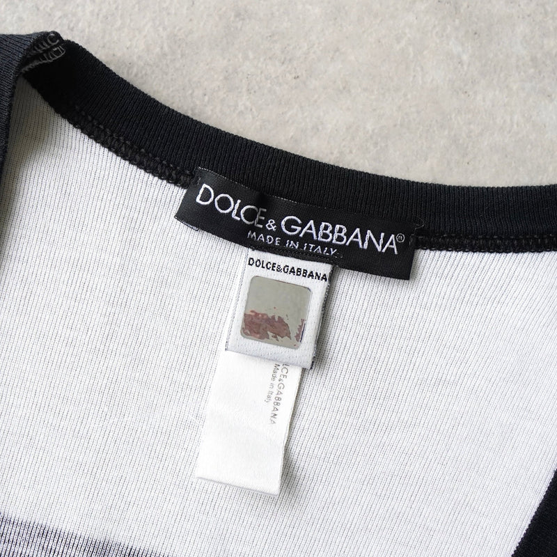 ドルチェ&ガッバーナ ナンバー 刺繍 Ｖネック 半袖ニット ホワイト レディース - NEWSED