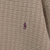 ポロ ラルフローレン ロゴ 刺繍 Vネック ニット ブラウン - NEWSED