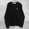 PLAY Comme des Garcons 心形徽标 V 领针织衫 黑色