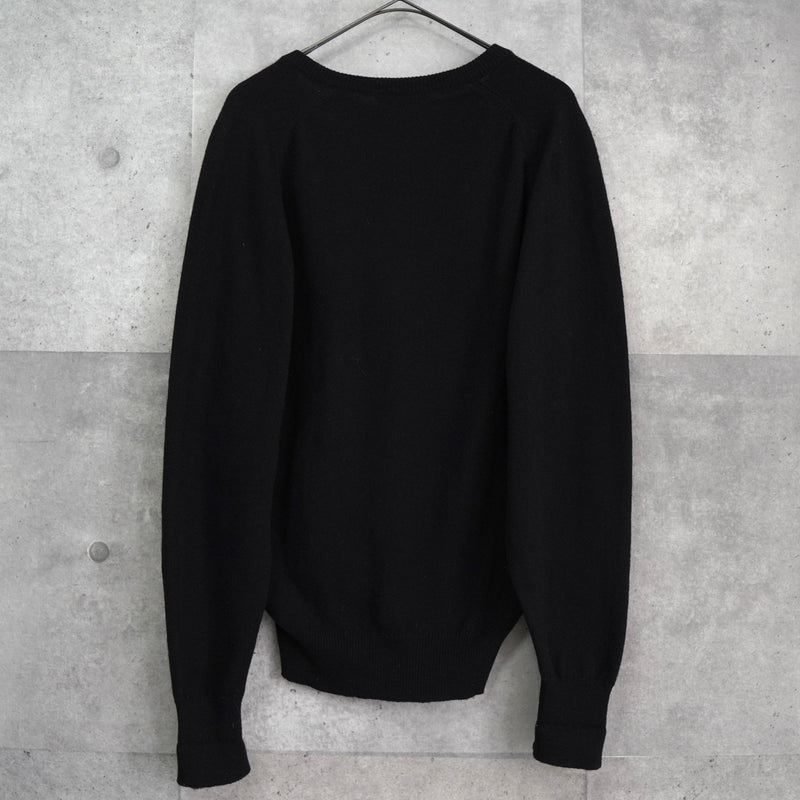 バーバリー ヴィンテージ ロゴ Vネック ニット ブラック - NEWSED