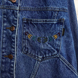 バレンティノ ジーンズ ヴィンテージ Vロゴ ボタン 刺繍 デニムジャケット ブルー - NEWSED