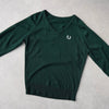 フレッドペリー Vネック ニット ロゴ 刺繍 グリーン