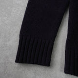 ラコステ ロゴパッチ Vネック ライン ウール ニット ネイビー メンズ - NEWSED