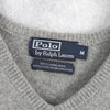 Polo Ralph Lauren 徽标刺绣 V 领针织衫 灰色