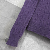 ポロ ラルフローレン ロゴ 刺繍 Vネック ニット パープル レディース - NEWSED