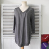 MM6 Maison Margiela 女士 V 领开衩七分袖针织衫（灰色）