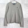 Polo Ralph Lauren 徽标刺绣 V 领针织衫 灰色