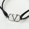 ヴァレンティノ Vロゴ シグネチャー ブレスレット シルバー ブラック