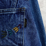 バレンティノ ジーンズ ヴィンテージ Vロゴ ボタン 刺繍 デニムジャケット ブルー - NEWSED