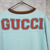 Gucci V 领超大 T 恤（蓝色/棕色）