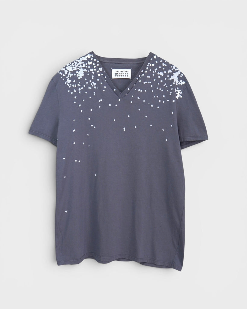 メゾン マルジェラ トロンプルイユ プリント Vネック Tシャツ グレー系 メンズ