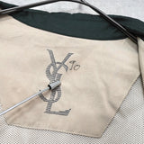 イヴ サンローラン ヴィンテージ YSLロゴ ブルゾン ジャケット ベージュ / モスグリーン