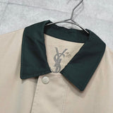 イヴ サンローラン ヴィンテージ YSLロゴ ブルゾン ジャケット ベージュ / モスグリーン