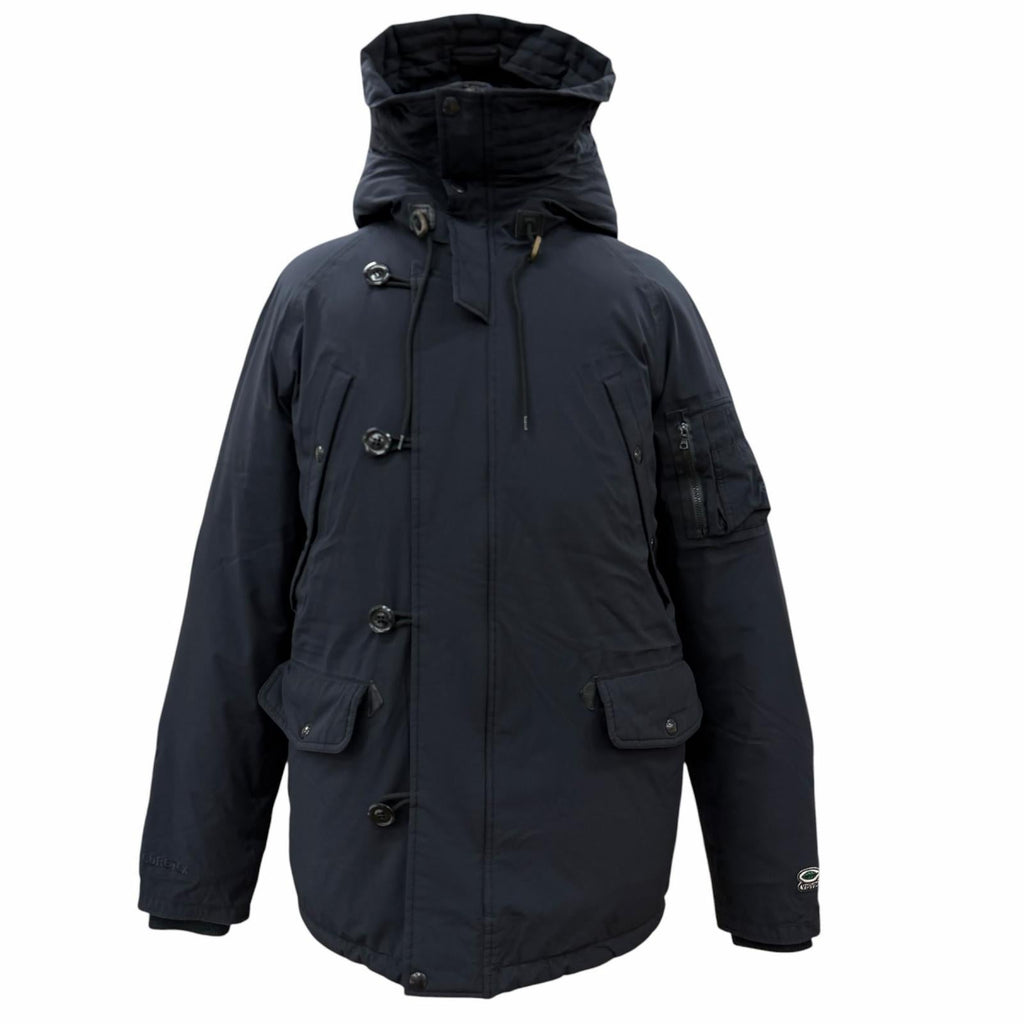 ビズビム VALDEZ DOWN COAT GORE-TEX ワッペン付き フーデッド ジップアップ ダウンコート ブラック S メンズ