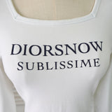 Vintage Dior Snow Scooped Neck Top - NEWSED