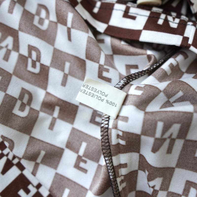 Vintage Logo Checkered Pattern Polo Shirt - NEWSED