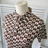 Vintage Logo Checkered Pattern Polo Shirt - NEWSED