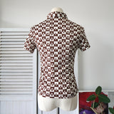 Vintage Logo Checkered Pattern Polo Shirt - NEWSED