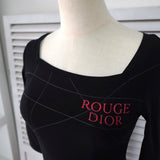 Vintage Rouge Dior Scooped Neck Top - NEWSED
