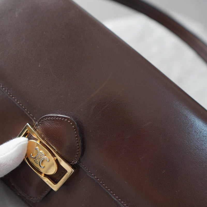 Vintage Triomphe One Shoulder Leather Bag - NEWSED