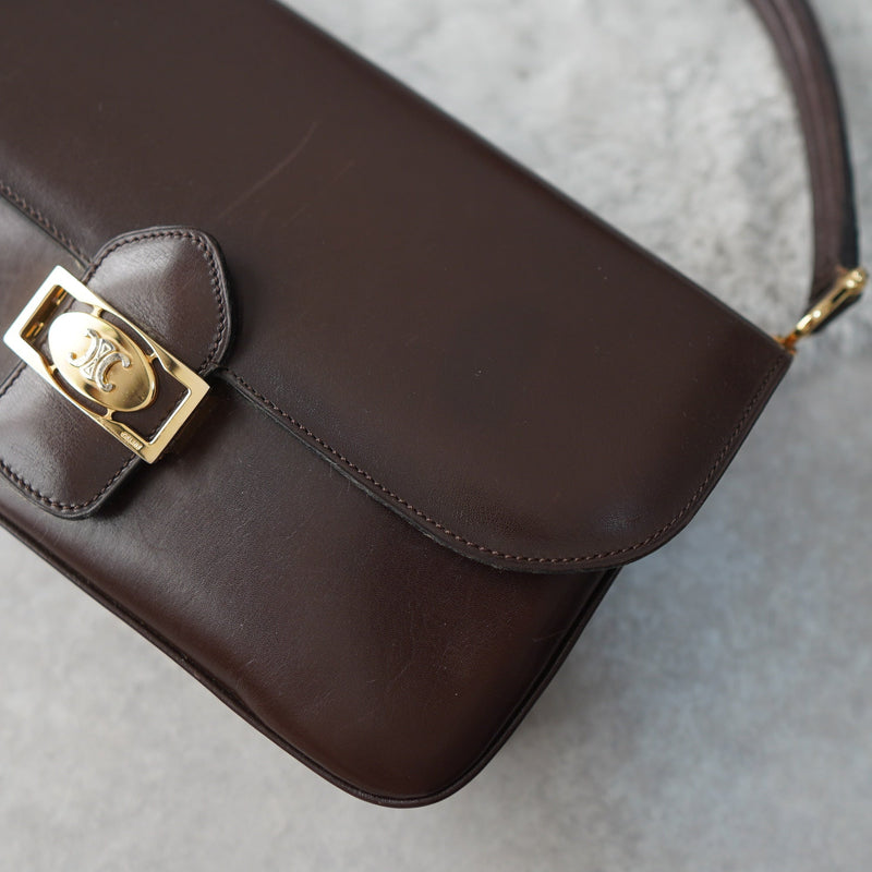 Vintage Triomphe One Shoulder Leather Bag - NEWSED