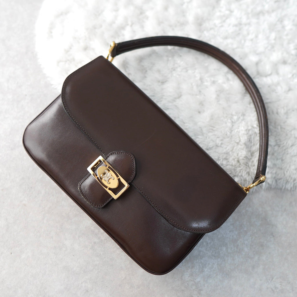Vintage Triomphe One Shoulder Leather Bag