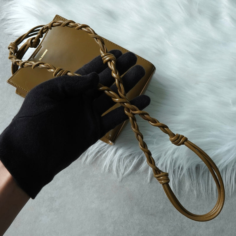 ジルサンダー タングル スモール レザー ショルダーバッグ ブラウン