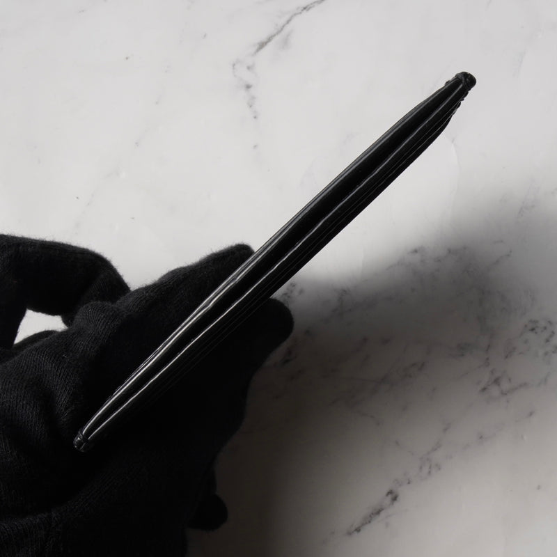 サンローラン パリ スタッズ レザー パスケース カードケース ブラック / シルバー