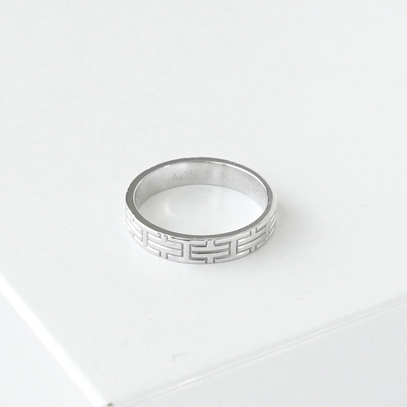 エルメス キリム 指輪 リング WG 750 18K シルバー 箱付き 51サイズ / 10.5号 - NEWSED