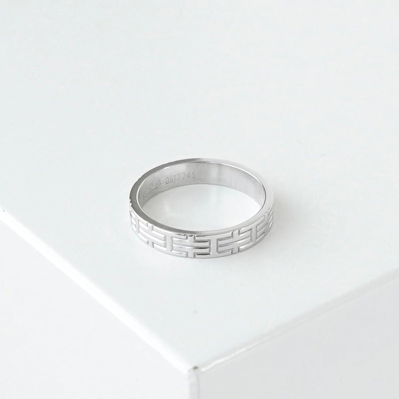 エルメス キリム 指輪 リング WG 750 18K シルバー 箱付き 51サイズ / 10.5号 - NEWSED