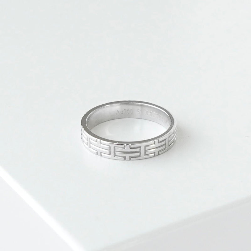 エルメス キリム 指輪 リング WG 750 18K シルバー 箱付き 51サイズ / 10.5号 - NEWSED