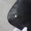 White Stitch Black Leather Shoulder Bag