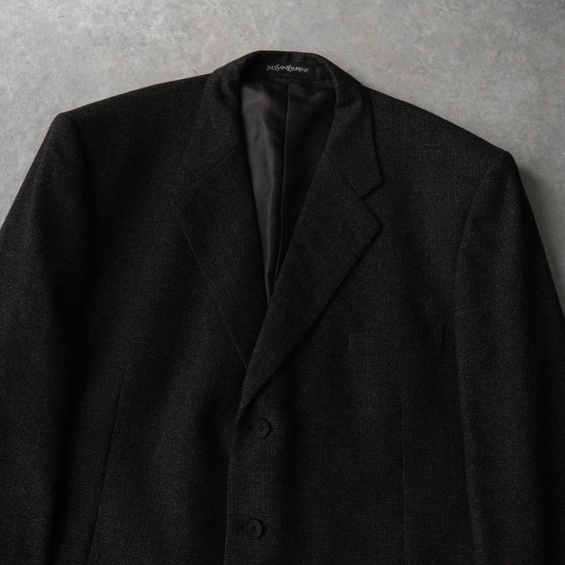イヴサンローラン ツイード テーラードジャケット ブラウン