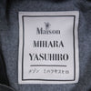 メゾンミハラヤスヒロ Wide Back Velour Hoodie 国旗刺繍 ベロア プルオーバー パーカー チャコール 48 メンズ