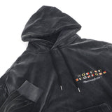 メゾンミハラヤスヒロ Wide Back Velour Hoodie 国旗刺繍 ベロア プルオーバー パーカー チャコール 48 メンズ - NEWSED