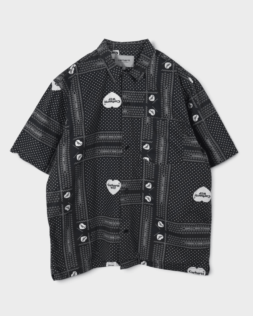 カーハート WIP S/S HEART BANDANA SHIRT 半袖シャツ ブラック L メンズ