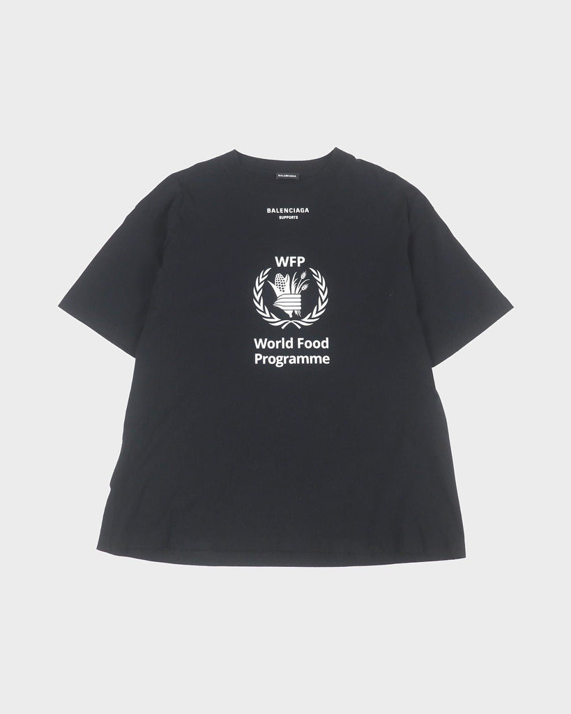 バレンシアガ World Food Programme オーバーサイズ 半袖Ｔシャツ ブラック S メンズ