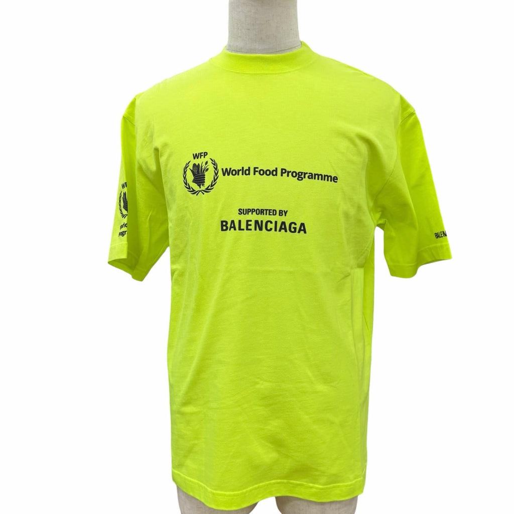 バレンシアガ WORLD FOOD PROGRAMME WFPロゴ クルーネック オーバーサイズ ショートスリーブ 半袖Ｔシャツ ネオンイエロー XS メンズ 未使用品