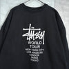 ステューシー World Tour ロゴ スウェット ブラック