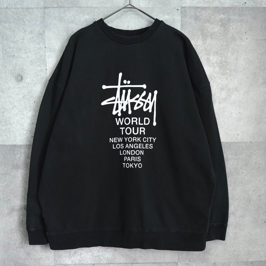ステューシー World Tour ロゴ スウェット ブラック