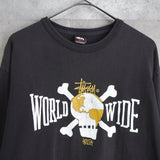 WORLD WIDE Print Long Sleeve Tee Shirt - NEWSED
