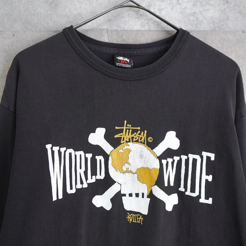 WORLD WIDE Print Long Sleeve Tee Shirt - NEWSED