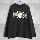 WORLD WIDE Print Long Sleeve Tee Shirt - NEWSED