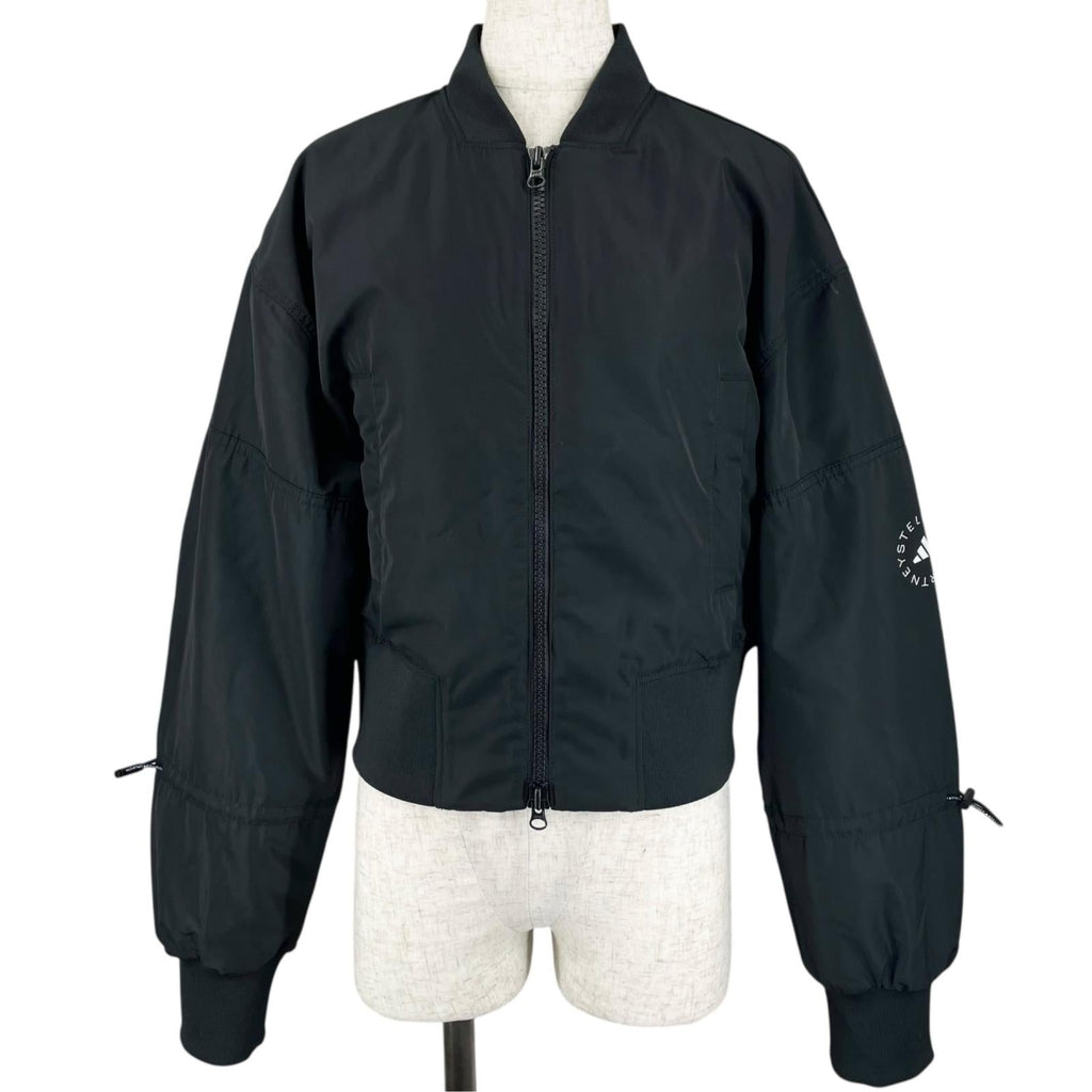 アディダスバイステラマッカートニー Woven Bomber Cropped ウーブン ボンバー クロップド ジャケット ブルゾン ブラック S レディース 未使用品