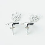 ディオール ロゴ ラインストーン スノー クリスタル ピアス シルバー