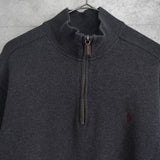 ポロバイラルフローレン ハーフジップ ハイネック スウェット トレーナー チャコールグレー XL相当 - NEWSED