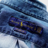最安値　ラルフローレン デニムシャツ　刺繍ロゴあり　インディゴブルー　XL cocochiya_rl-mens-indigo-shirt
