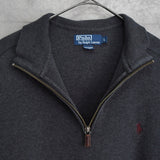 ポロバイラルフローレン ハーフジップ ハイネック スウェット トレーナー チャコールグレー XL相当 - NEWSED